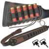 Leather Canvas Shotgun Shell Holder and 8 Round Gun Cartridge Holder Sling for 12 Gauge (Coffee) view 1