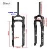 LYYCX Snow Bike Suspension Front Fork 26 Inch Fat Tire Mountain Bike Air Suspension Manual/Remote Lockout Magnesium Alloy Shock Absorber 135mm Suitable for 4.0 Inch Tires Accessories(Manual) view 2