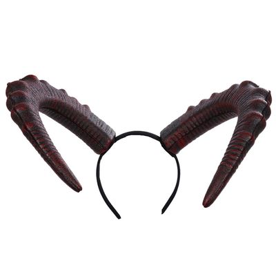 Lurrose Gothic Sheep Horn Hoop Headband Antelope Horn Headpiece Forest Animal Cosplay Exhibition for Halloween Party