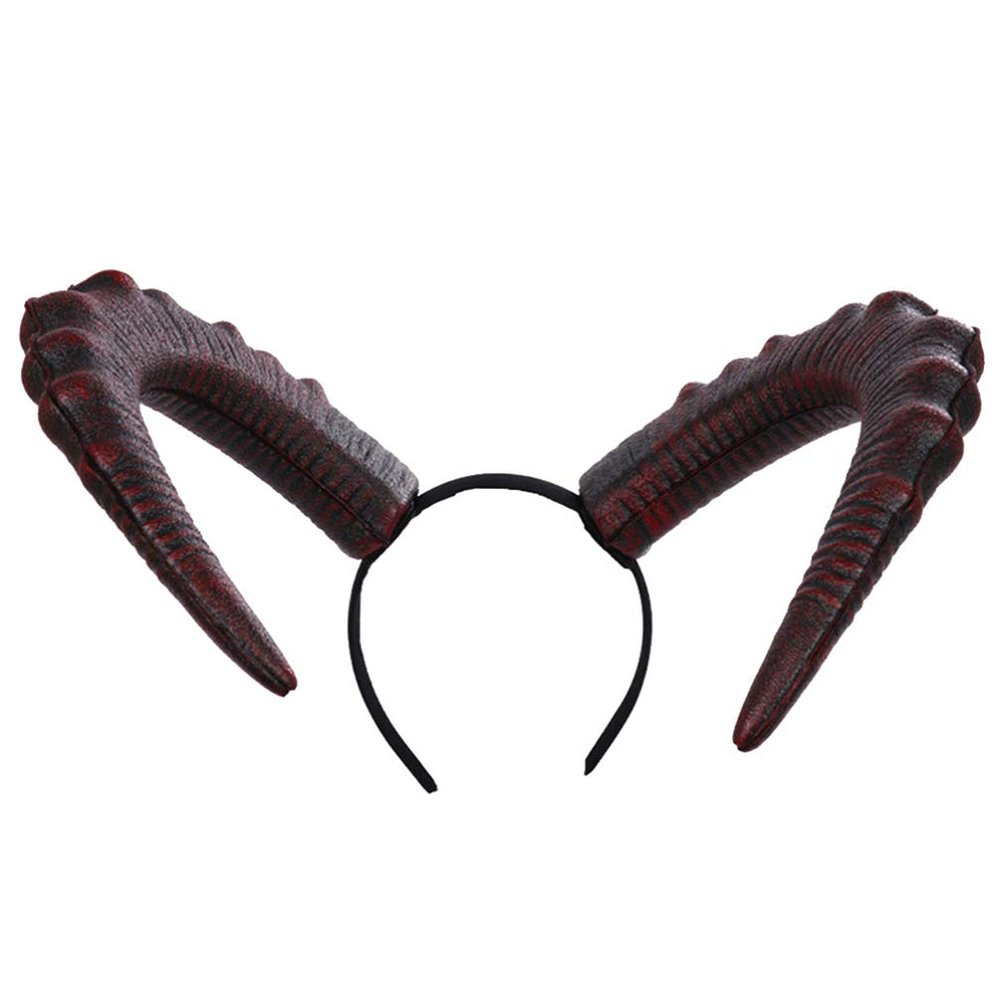 Lurrose Gothic Sheep Horn Hoop Headband Antelope Horn Headpiece Forest Animal Cosplay Exhibition for Halloween Party