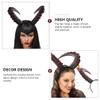 Lurrose Gothic Sheep Horn Hoop Headband Antelope Horn Headpiece Forest Animal Cosplay Exhibition for Halloween Party view 3