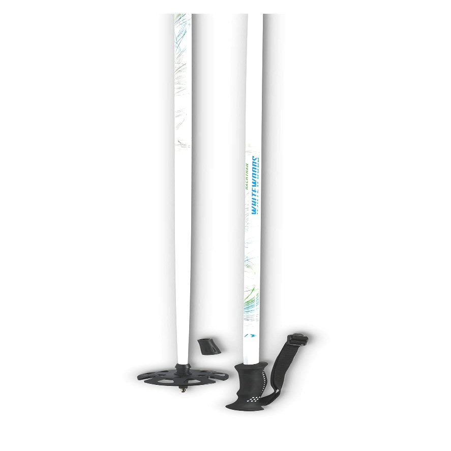 Whitewoods Unisex Backtrail Aluminum Nordic Ski Poles with Oversized Basket, White, 150 BTAP-150