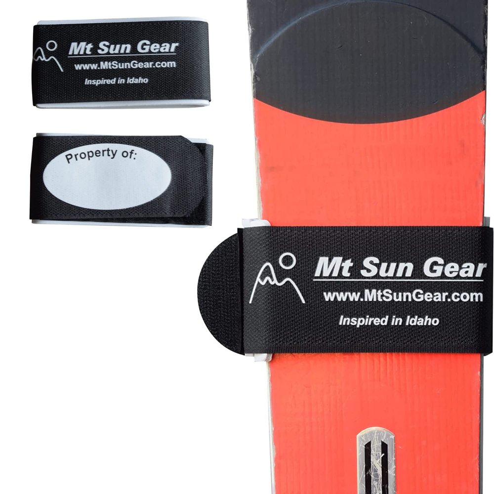 Mt. Sun Gear Alpine Adjustable Hook and Loop Ski Wraps, Ski Fastener Tape Straps Ties, Fits for Narrow and Wide Fat Skis