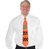Orange Fabric with Black and Silver Accent Old Zone Neck Tie - 5'x4" (1 Pc.) - Perfect Outfit Add-Ons for Themed Celebrations view 2