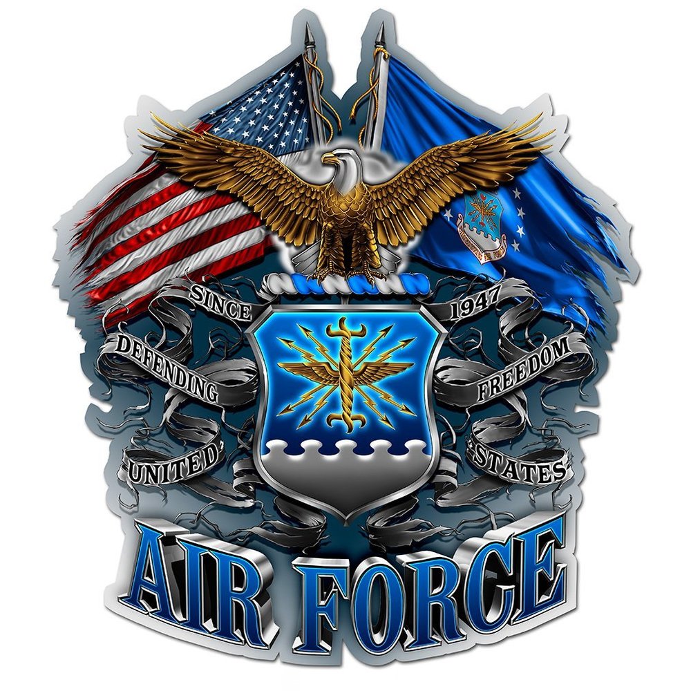 Collectible Air Force Decals (4in,4pack), Share Your Appreciation and Support with Our Vinyl Double Flag AIR Force Eagle Stickers for Your Home, Car, Cases and More, Souvenir Gifts for Air Force