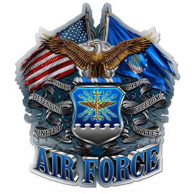 Collectible Air Force Decals (6in,4pack), Share Your Appreciation and Support with Our Vinyl Double Flag AIR Force Eagle Stickers for Your Home, Car, Cases and More, Souvenir Gifts for Air Force