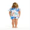 Hawaii Hangover Boy Aloha Luau Shirt in Flowering Koi Blue 4 Year Old view 2