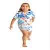 Hawaii Hangover Boy Aloha Luau Shirt in Flowering Koi Blue 4 Year Old view 3