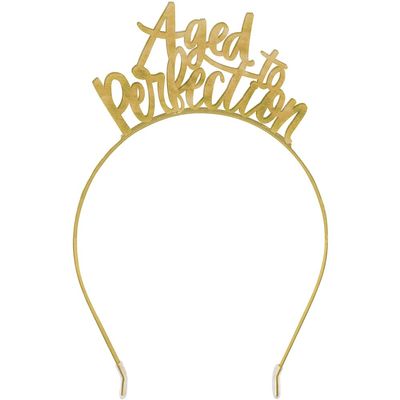 Amscan Over the Hill Aged to Perfection Metal Headband - 7.4" x 4.75" (6 Count) - Perfect Outfit Add-Ons for Themed Celebrations