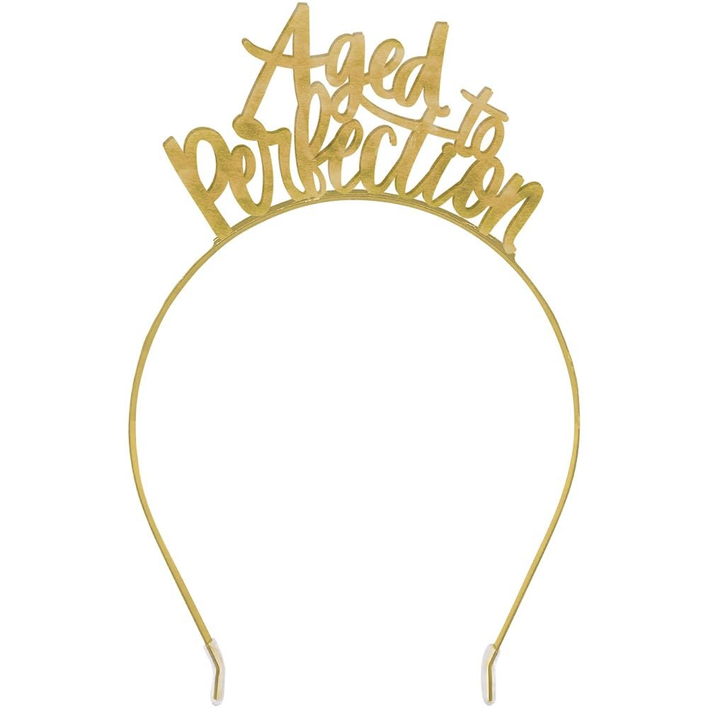 Amscan Over the Hill Aged to Perfection Metal Headband - 7.4" x 4.75" (6 Count) - Perfect Outfit Add-Ons for Themed Celebrations