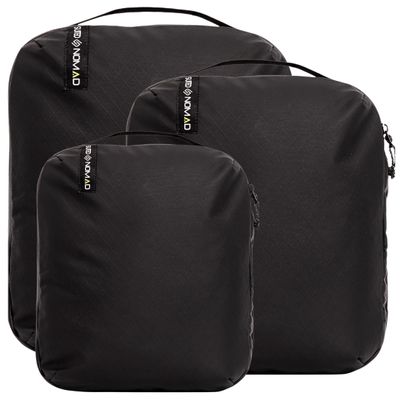 Adventure Travel Packing Cubes, IP65 Water&Dust Proof Organizer Wet Bags (3Piece/Waterproof, Jet Black)