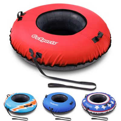 GoSports 44 Inch Heavy-Duty Winter Snow Tube with Premium Canvas Cover - Commercial Grade Sled - Red
