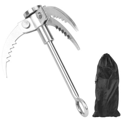 01 Grappling Hook, Durable Stainless Steel Grappling Hook Stainless Steel Material Sturdy for Wilderness Survival Activities for Outdoor Mountaineering Activities