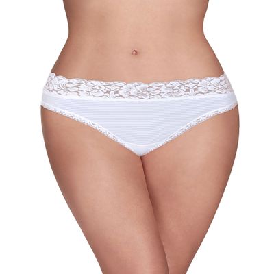 Vanity Fair Women's Flattering Lace Panties: Lightweight & Silky with Superior Stretch, White, 5