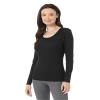 32 Degrees Heat Womens Ultra Soft Thermal Midweight Baselayer Scoop Top,Black,Small