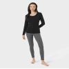 32 Degrees Heat Womens Ultra Soft Thermal Midweight Baselayer Scoop Top,Black,Small view 2
