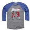 500 LEVEL Ryne Sandberg 3/4 Sleeve T-Shirt (Baseball Tee, XXX-Large, Royal/Heather Gray) - Ryne Sandberg Retro WHT view 1