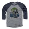 500 LEVEL Brian Bosworth 3/4 Sleeve T-Shirt (Baseball Tee, XXX-Large, Navy/Heather Gray) - Brian Bosworth Seattle Skyline view 1