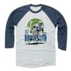 500 LEVEL Brian Bosworth 3/4 Sleeve T-Shirt (Baseball Tee, XXX-Large, Indigo/Ash) - Brian Bosworth Seattle Skyline view 1