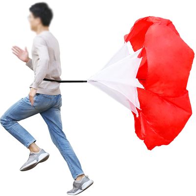Resistance Parachute 57" Running Power Chute, Resistance Sprint Speed Training Parachute, Athletics Training Tool Equipment with Carrying Pouch(Color:Red)