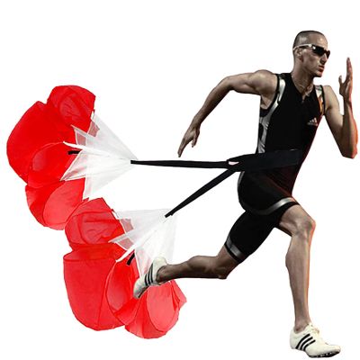 Resistance Parachute 57in Speed Parachute, Running Parachute Resistance Trainer,for Improving Speed/Stamina/Strength,with Adjustable Belt(Color:Red)