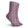 Purple Funny Compression Socks Women and Men,Swirls And Curls Background With Damask Inspired Paisleys On The Ethnic Colorful Cat,Best for Circulation,Running,Athletic,Nurse,Travel,Multicolor -12 inch view 2