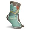 GULTMEE Fashion Compression Socks,Flat Design Spoonbridge And Cherry Iconic Minneapolis Landmark In State Map Frame,Performance Polyester Cushioned Athletic Crew Socks for Running,Athletic, -12 inch view 2