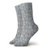 Abstract Fashion Compression Socks,Bicolor Circles Background With Ornamental Swirled Striped,Performance Polyester Cushioned Athletic Crew Socks for Running,Athletic,Pale Blue Beige White -12 inch view 1