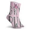 Girl Slogan Funny Compression Socks Women and Men,Girl Power Text In Ornamental Font Stripes Zigzags Polka Dots Backdrop Gender,Best for Circulation,Running,Athletic,Nurse,Travel,Multicolor -12 inch view 2