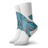 GULTMEE Modern Fashion Compression Socks,Humpback Whale Figure By Ethnic Abstract Sea Underwater,Performance Polyester Cushioned Athletic Crew Socks for Running,Athletic,Teal Blue Dried Rose -12 inch view 1