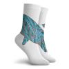 GULTMEE Modern Fashion Compression Socks,Humpback Whale Figure By Ethnic Abstract Sea Underwater,Performance Polyester Cushioned Athletic Crew Socks for Running,Athletic,Teal Blue Dried Rose -12 inch view 2
