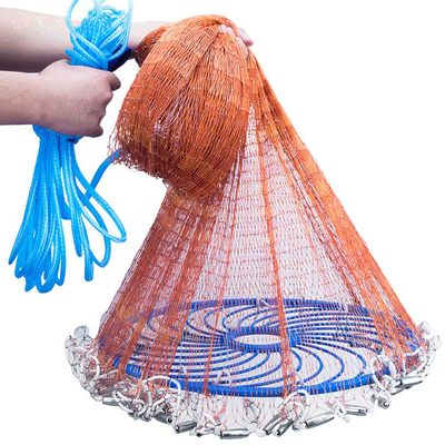 Lawaia Fishing Cast Net for Saltwater with 46cm Flying Disc Fishing Accessories Size 12FT Nylon Mesh for Fishing