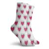 GULTMEE Hearts Fashion Compression Socks,Beating Hearts In Loved In Retro Style Doodle Painting,Performance Polyester Cushioned Athletic Crew Socks for Running,Athletic,Black White Magenta -12 inch view 2