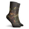 Western Funky Colorful Cushion Sport Socks,Mystery Dark Skin Girl With Headdress Eye To Eye With Huge Snake,Athletic Cushioned Running Performance Crew Socks For Men/Women,Cream Brown -12 inch view 2