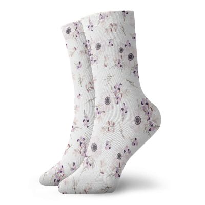 Anemone Flower Funny Compression Socks Women and Men,Shabby Chic Spring Pattern Blossoming Bridal Bouquets Romantic,Best for Circulation,Running,Athletic,Nurse,Travel,Baby Pink Lilac Purple -12 inch
