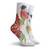 GULTMEE Bird Fashion Compression Socks,Cute Bullfinch Exotic Hellebore And Lily,Performance Polyester Cushioned Athletic Crew Socks for Running,Athletic,Vermilion Green Black -12 inch view 2