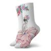 GULTMEE Ballerina Fashion Compression Socks,Painting Illustration Of Girl With Floral,Performance Polyester Cushioned Athletic Crew Socks for Running,Athletic,Multicolor -12 inch view 1