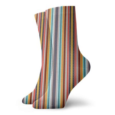 GULTMEE Ethnic Funky Colorful Cushion Sport Socks,Native American Composition Of Vertical Stripes,Athletic Cushioned Running Performance Crew Socks For Men/Women,Multicolor -12 inch
