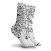 GULTMEE Book Funky Colorful Cushion Sport Socks,Cartoon Style Hand Drawn Girl Sitting,Athletic Cushioned Running Performance Crew Socks For Men/Women,Black White -12 inch view 2