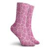 Hot Pink Funny Compression Socks Women and Men,Abstract Giraffe Skin Pattern Vivid Color Exotic Animal Camouflage Safari Jungle,Best for Circulation,Running,Athletic,Nurse,Travel,Pink White -12 inch view 2