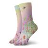 GULTMEE Birds Fashion Compression Socks,Fairy Spring Illustration With Flying Birds,Performance Polyester Cushioned Athletic Crew Socks for Running,Athletic,Multicolor -12 inch view 1