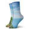 GULTMEE Balinese Funky Colorful Cushion Sport Socks,Uluwatu Building Bali Indonesia Seacoast Cliff,Athletic Cushioned Running Performance Crew Socks For Men/Women,Green Blue -12 inch view 1