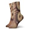 Industrial Fashion Compression Socks,Inside The Clocks Gears Mechanical Device Image In Steampunk Style,Performance Polyester Cushioned Athletic Crew Socks for Running,Athletic,Cinnamon -12 inch view 1