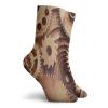 Industrial Fashion Compression Socks,Inside The Clocks Gears Mechanical Device Image In Steampunk Style,Performance Polyester Cushioned Athletic Crew Socks for Running,Athletic,Cinnamon -12 inch view 2