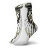 GULTMEE Wings Fashion Compression Socks,Tribal Bird Wing Illustration Wildlife Inspired,Performance Polyester Cushioned Athletic Crew Socks for Running,Athletic,Olive Green Black White -12 inch view 1