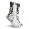 GULTMEE Wings Fashion Compression Socks,Tribal Bird Wing Illustration Wildlife Inspired,Performance Polyester Cushioned Athletic Crew Socks for Running,Athletic,Olive Green Black White -12 inch view 2
