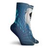 Soccer Funny Compression Socks Women and Men,Goal Football Flying Into Net Abstract Dots Pattern Background European Sport,Best for Circulation,Running,Athletic,Nurse,Travel,Blue Black White -12 inch view 2
