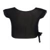 Mufeng Kids Big Girls Dance Crop Top V Neck Ruffle Sleeveless Sport Bra Tops Gymnastics Ballet Yoga Activewear Dancewear See-Through Black 12-14 Years view 1
