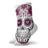 GULTMEE Sugar Skull Fashion Compression Socks,Flowers Hearts Swirls Cruciform Gothic Cultural,Performance Polyester Cushioned Athletic Crew Socks for Running,Athletic,Hot Pink Black White -12 inch view 1