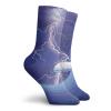 GULTMEE Purple Fashion Compression Socks,Heavy Storm In The Ocean Dark,Performance Polyester Cushioned Athletic Crew Socks for Running,Athletic,Purple Blue White -12 inch view 2